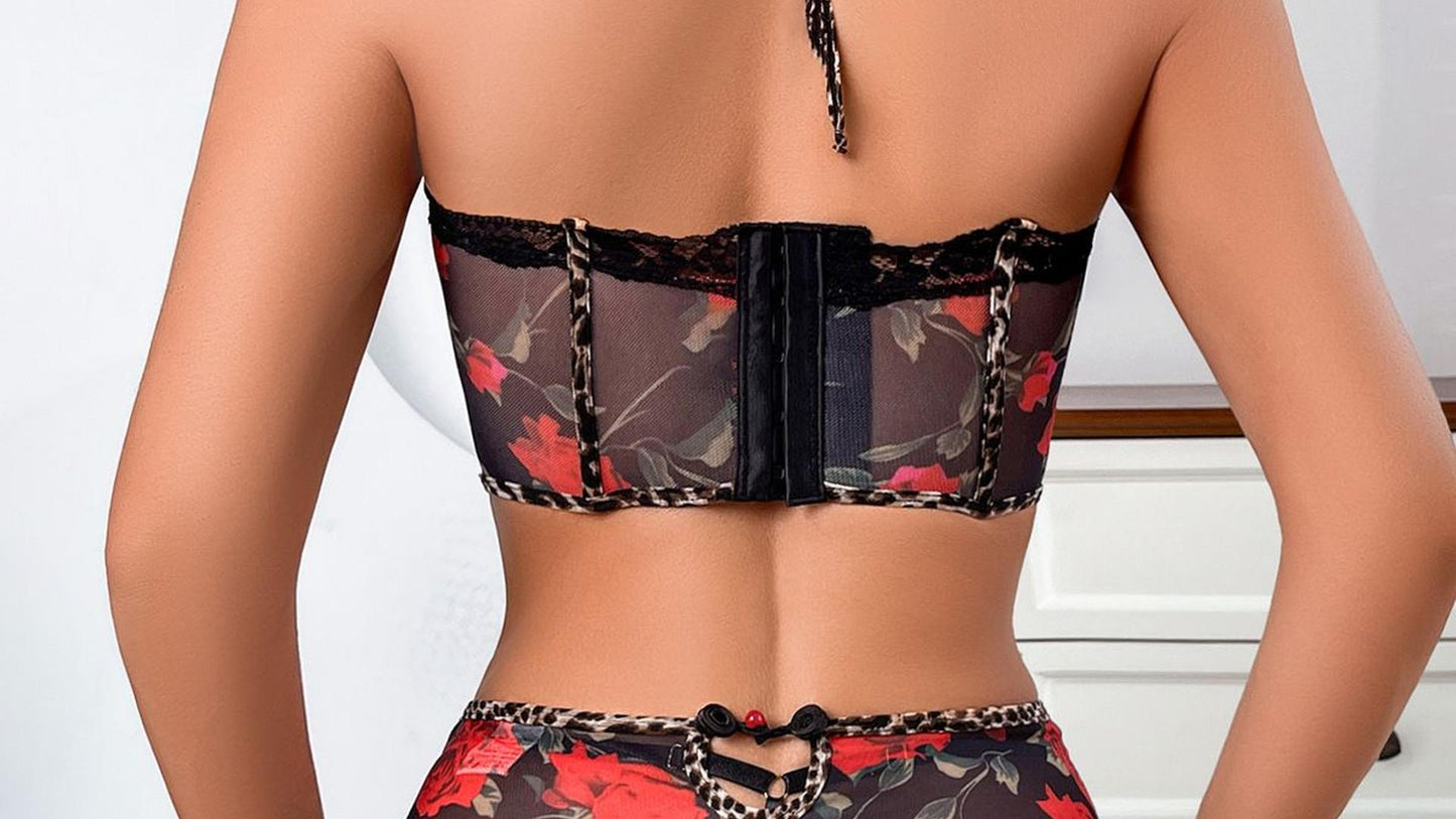 Beatriz - Red and black flower set