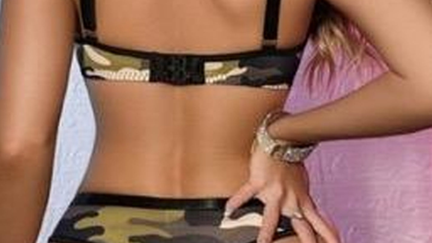Xena - Camouflage and Strappy Lingerie