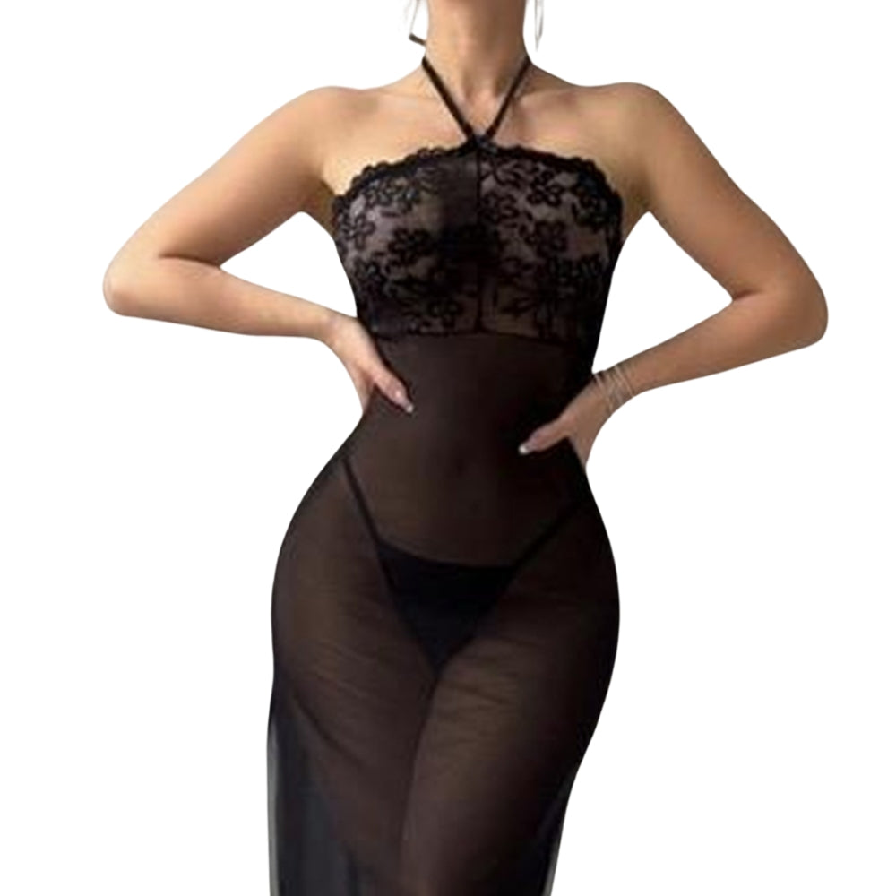 Dina - Light black nightgown + Thong