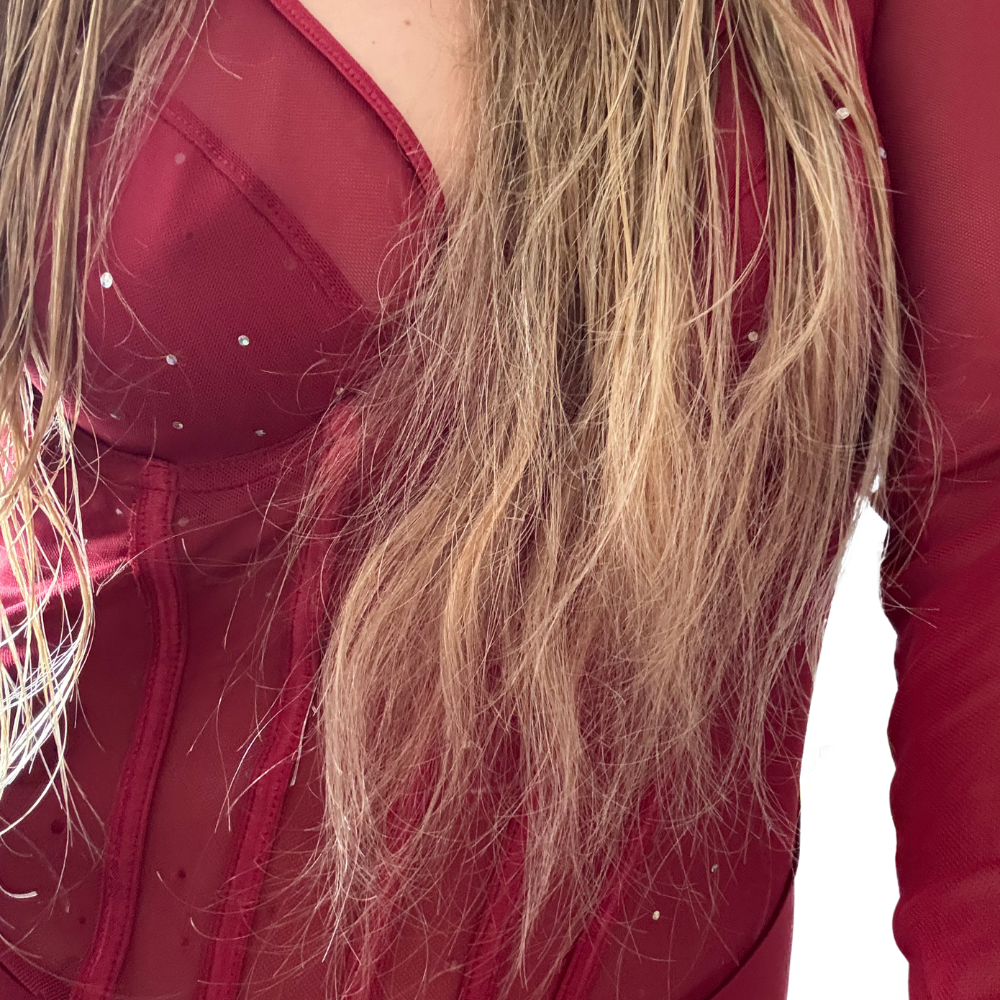 Ruth - Body Rouge avec Strass