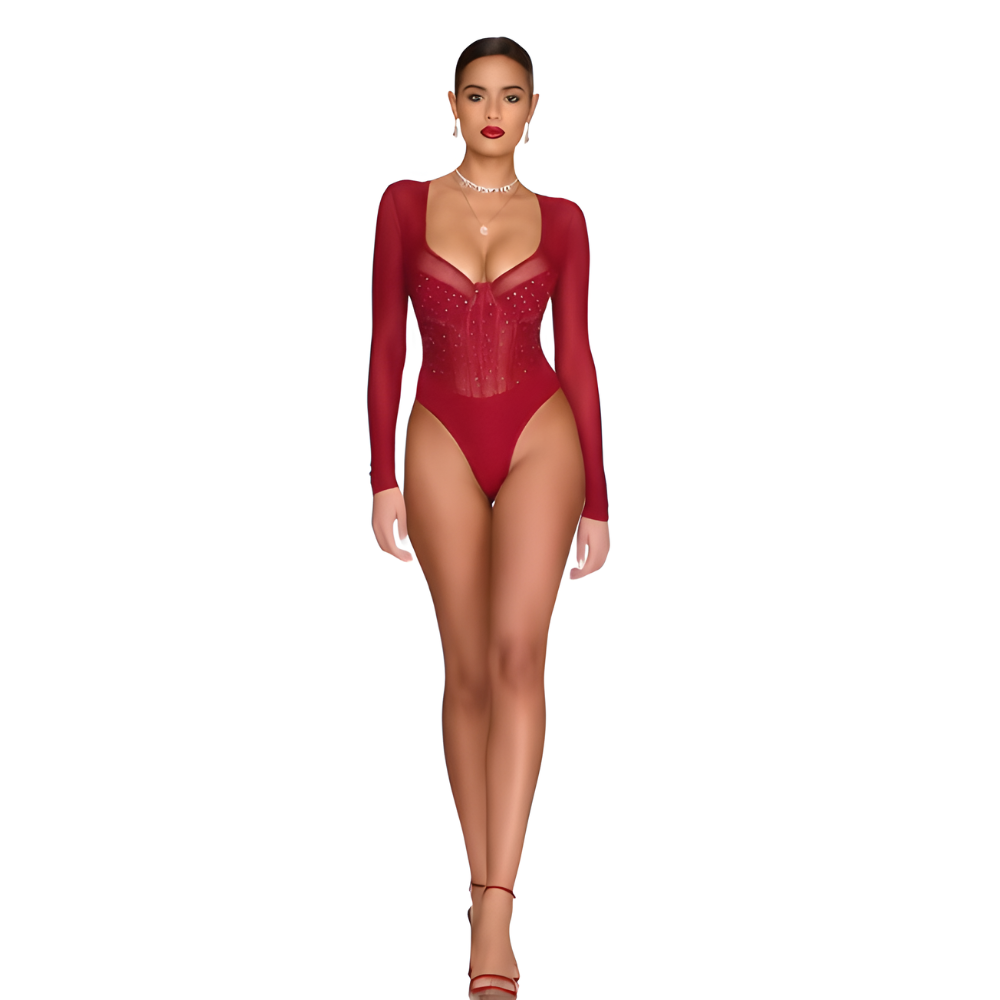 Ruth - Body Rouge avec Strass
