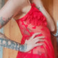Valentina - Romantic Red Tulle Nightgown