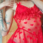 Valentina - Romantic Red Tulle Nightgown