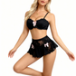 Anabelle - BH-Set - Tanga mit Rüschen Rosa Schleifen