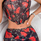 Beatriz - Red and black flower set