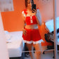 Céleste - Tenue Velours Raffinée Rouge