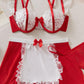 Louise - Dentelle rouge et blanc - French Maid
