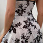 Margareth - Black and White Floral Nightie