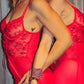 Dahlia - Glamorous nightgown in passionate red