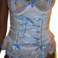 Romy - Chic Bustier in White and Pastel Blue