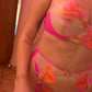 Tanja – Rosa Dessous mit Blumenstickerei