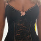 Victoria - Schwarzes Korsett mit rosa Details