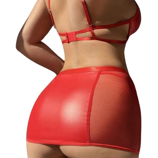 Electra - Tenue Rouge Simili Cuir