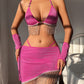 Ensemble Glamour Fuchsia à Franges Strass