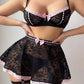Anouchka - Bra, thong, skirt and suspender belt set