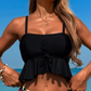 Calypso - Maillot de bain Bustier noir Culotte fleurie