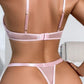 Chloé - Ensemble soutien gorge + string rose douceur Satin
