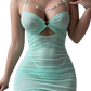 Emeraude - Robe de nuit légère - String - Menthe