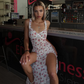 Gabriella - Long white floral nightgown - Thong