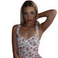Gabriella - Long white floral nightgown - Thong