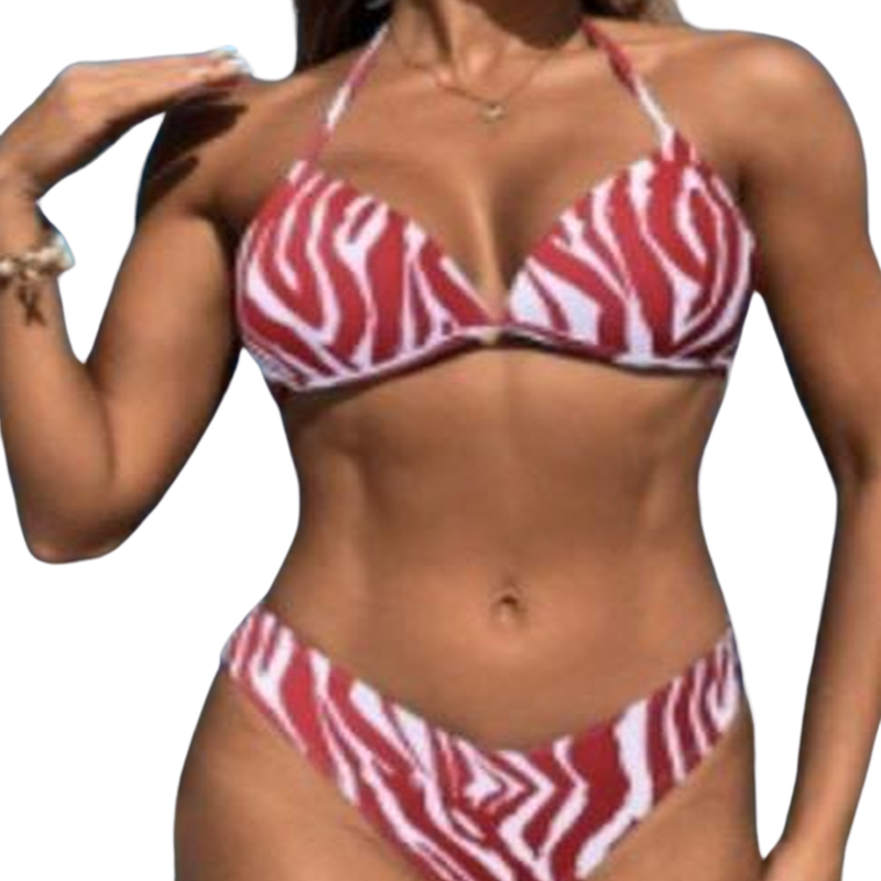 Iséa - Maillot de bain Triangle Rouge soutien culotte motifs