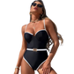 Medina - Maillot une pièce noir blanc avec boucle