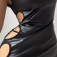 Mia - Robe Courte Simili Cuir Moulante