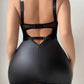 Riley - Faux Leather Bodycon Dress with Straps - Thong - Necklace