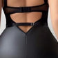 Riley - Faux Leather Bodycon Dress with Straps - Thong - Necklace