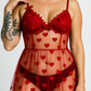 Valentina - Robe de Nuit Romantique en Tulle Rouge
