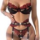 Samantha - Bra Set - Thong - Garter Belt - Floral